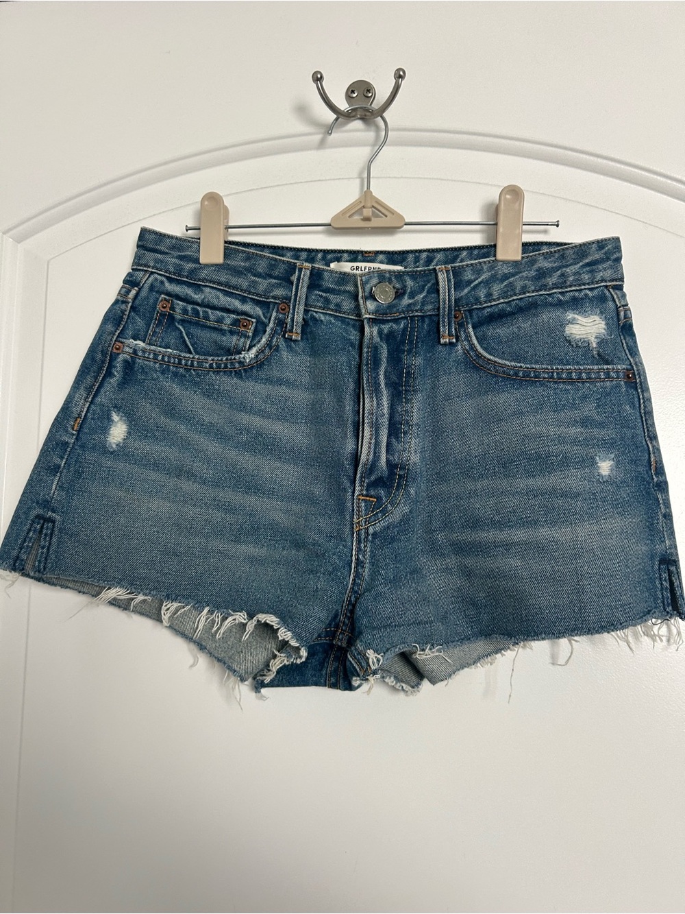 Revolve GRLFRND Cindy Denim Jean Short Size 27 100% Cotton 90s Beach Minimalist